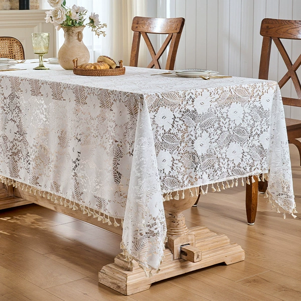 Wood edge mosaic-tassel edge