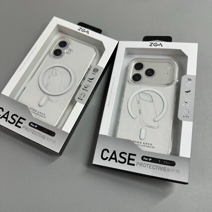 Zga Crystal Clear Magnetic Transparent Phone Case Suitable for Apple 17Promax with Soft Edges and Hard Back, Anti-Fall Protective Cover Zga Crystal Clear Magnetic Transparent Phone Case Suitable for Apple 17Promax with Soft Edges and Hard Back, Anti-Fall Protective Cover
