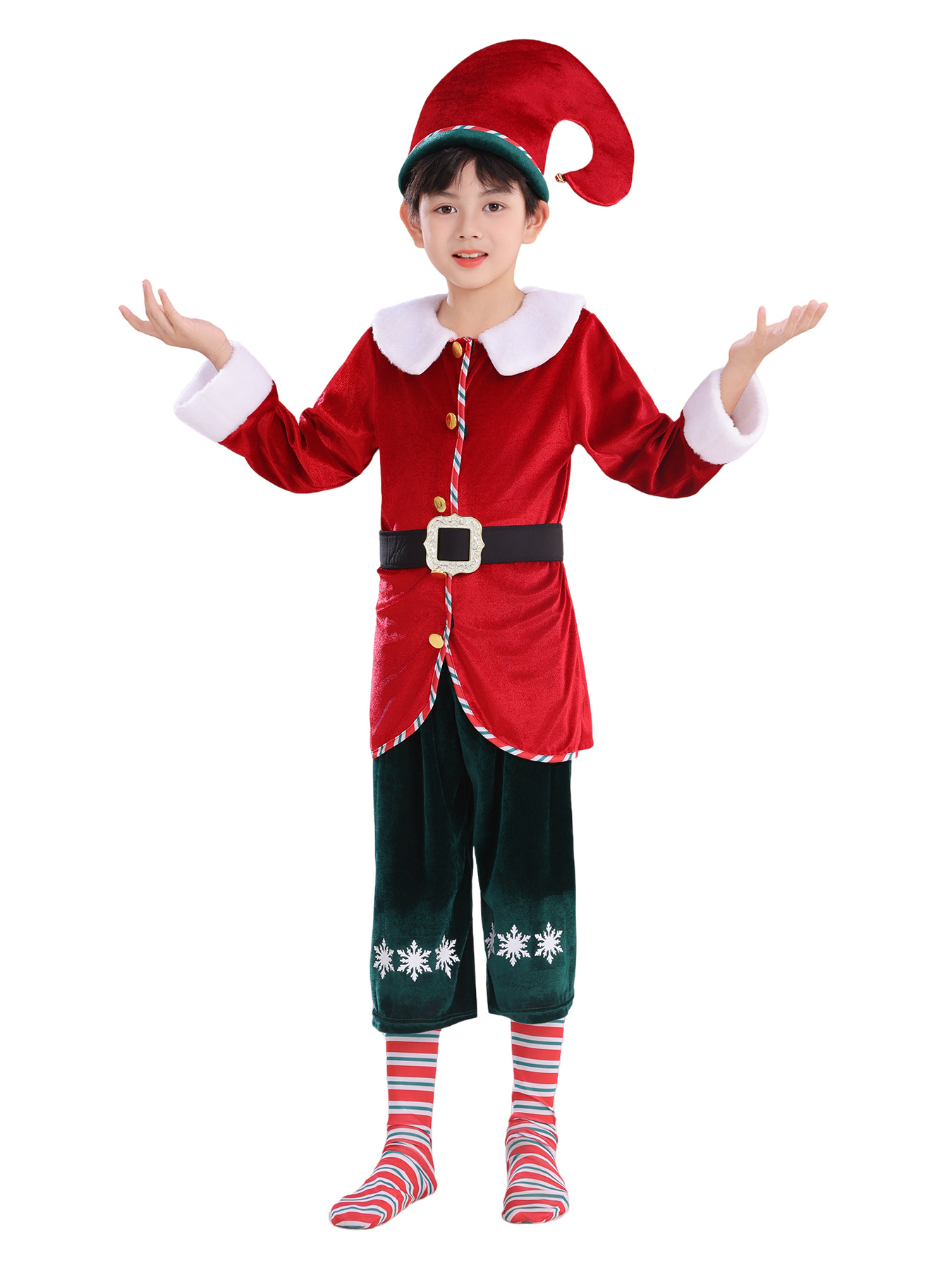 2025 transfronterizos nuevos costumes de Navidad para niños elfos disfraz de espectáculo ropa de espectáculo ropa de papel