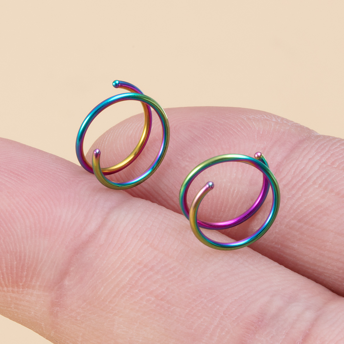 Unisex Gender Simple Style Solid Color Stainless Steel Plating Nose Ring 1 Piece Nose Pin