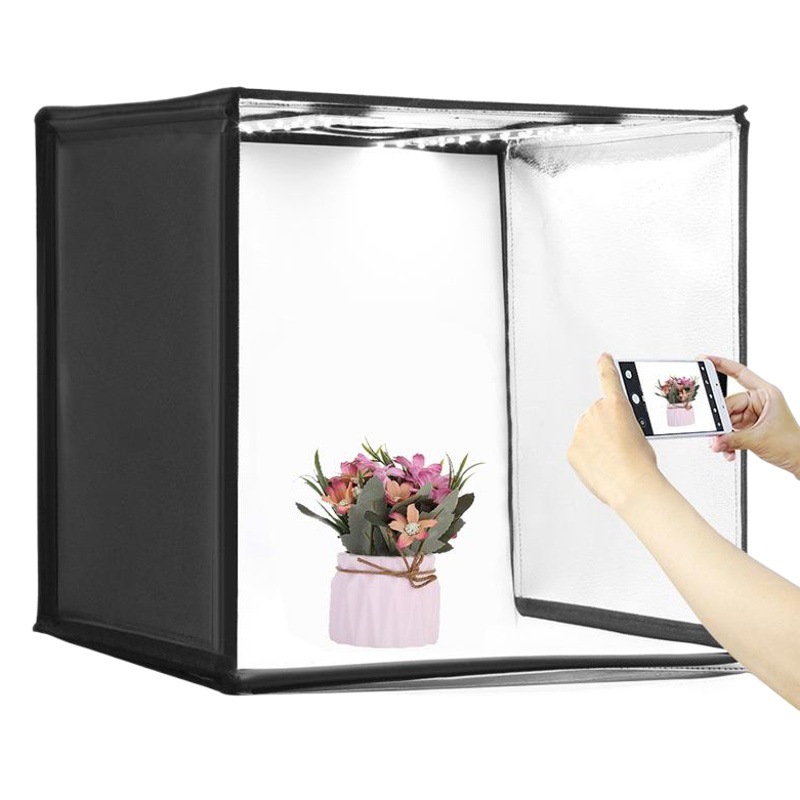 PULUZ Fat Cow 40CM plegable estudio LED resalte oscurecimiento foto softbox con 6 colores de fondo tela