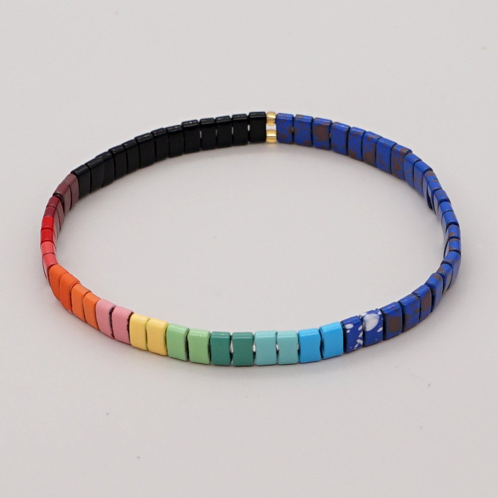 Nihaojewelry Wholesale Jewelry Bohemian Multi-layered Woven Colorful Paint Beaded Bracelet display picture 11