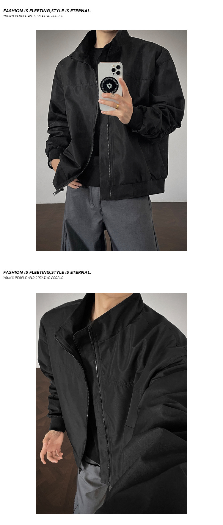 Giacca corta da baseball da esterno GTAL Same Style Three-Proof Workwear Pilot da uomo, primavera/autunno, con colletto alto, ideale per attività all'aperto._voghion.com