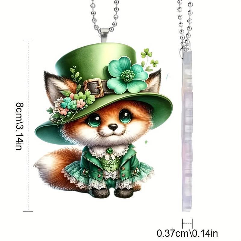 Cute pequeño zorro 2D decoración de fiesta colgante acrílico plano transfronterizo colgante espejo retrovisor regalos de vacaciones
