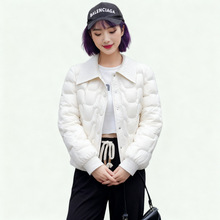 跨境轻薄款羽绒服女2025秋冬时尚小香风翻领短款鸭绒保暖外套潮