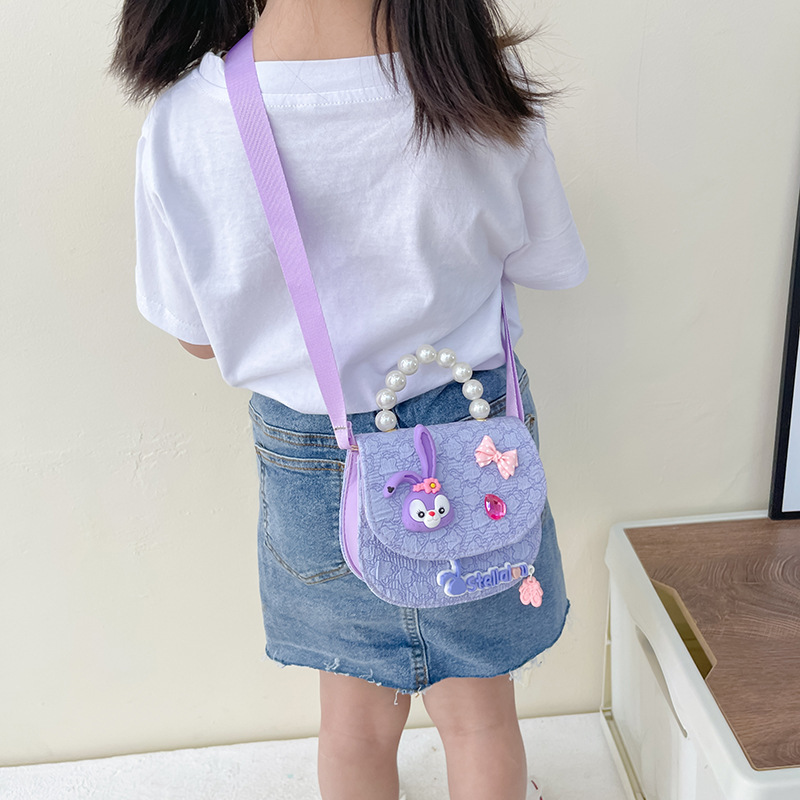 Bolso de los niños al por mayor bolsa de mensajero de las niñas bolso de perlas de moda de dibujos animados accesorios bolsa estrella Delu mochila