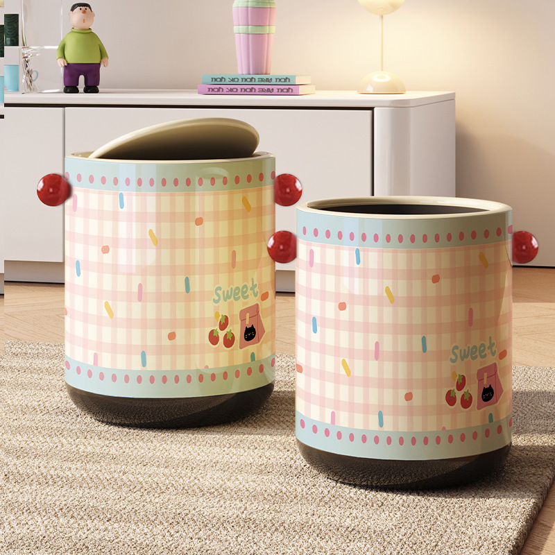 Dopamine Trash Can for Home Living Room, High-Capacity Large-Sized Sanitary Bin for Room, Bedroom, and Bathroom