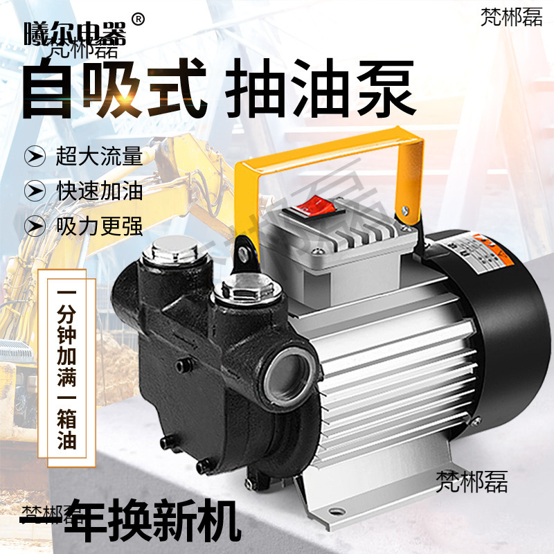电动抽油泵12V24V220V大流量柴油泵大功率550W自吸泵齿轮泵加油机