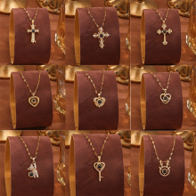 100种语言我爱你爱心投影项链轻奢小众钛钢不掉色时尚网红锁骨链