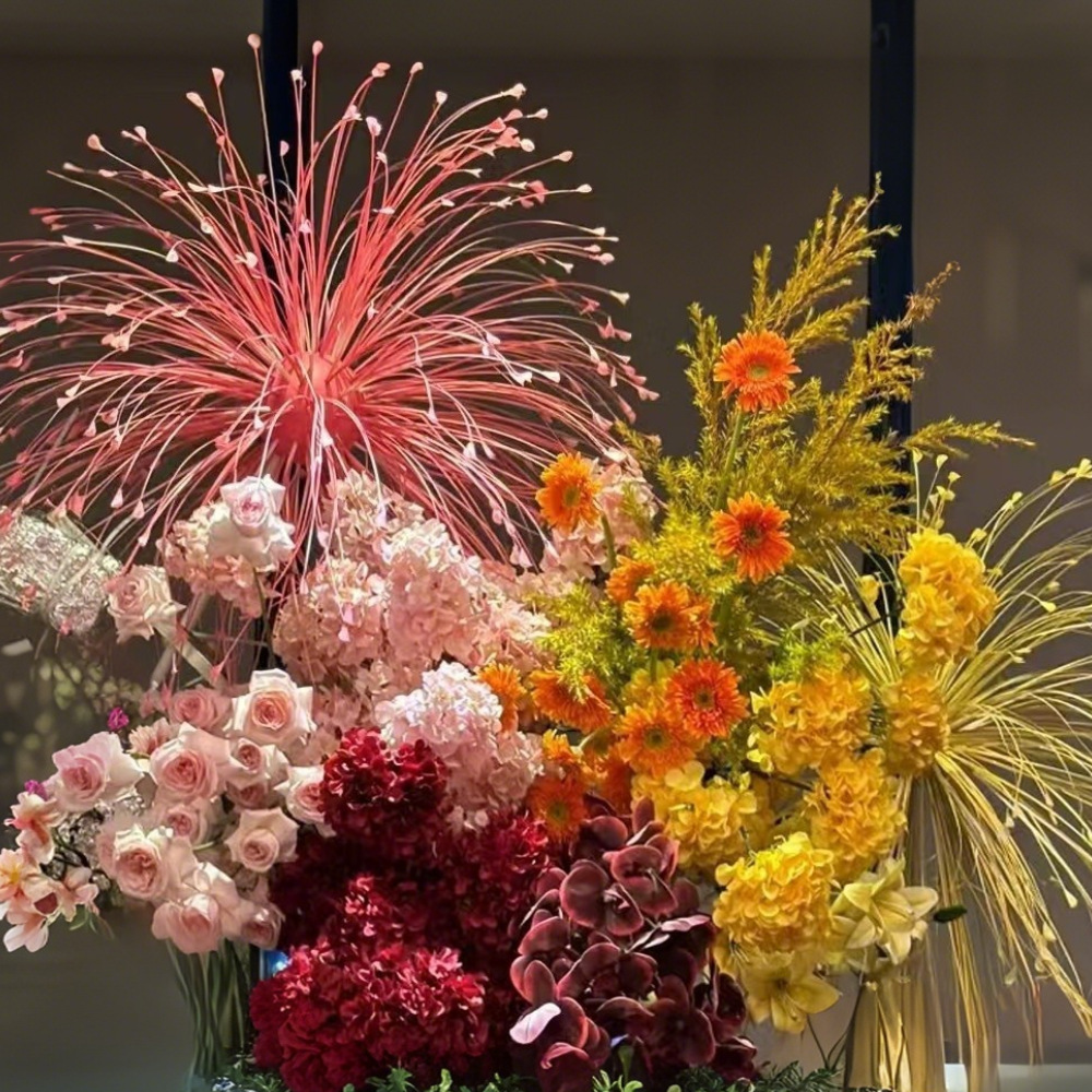 Arreglo floral de hierba dorada artificial, decoración de caña para bodas, ramo de hierba de color degradado, hierba de pavo real para bodas, flores para bodas