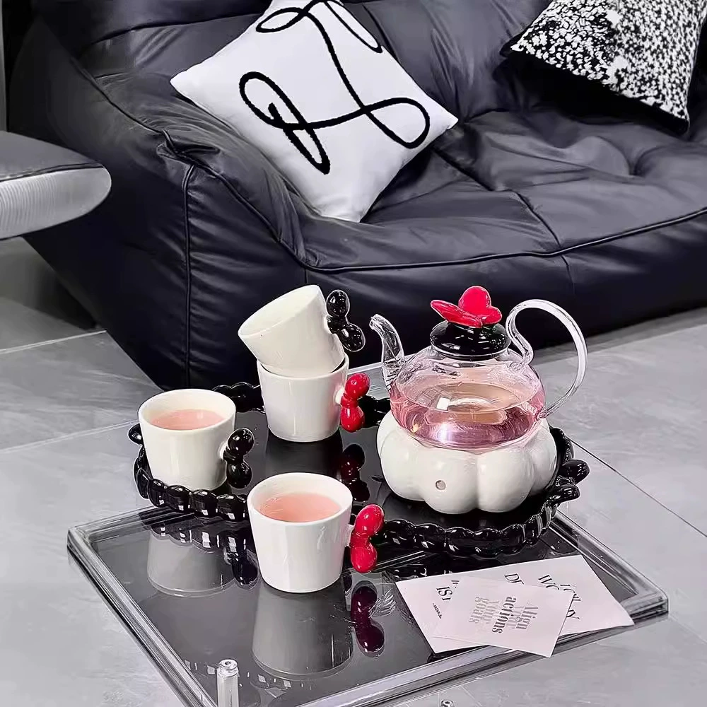 Flavored tea, teapot, sophisticated set, afternoon tea, fruit tea