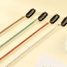 日韩新款炫彩闪钻发夹女网红头饰流苏发卡高级感气质编发脏辫发带