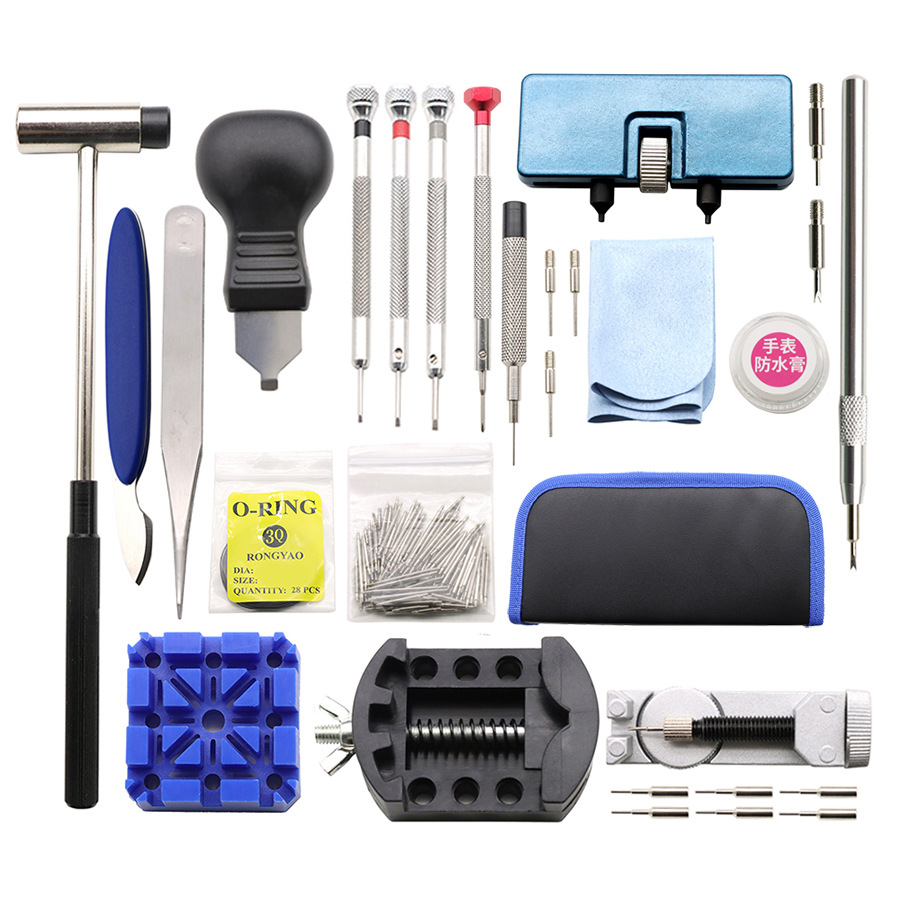 钟表维修工具套装 163件手表后盖拆卸工具 拆卸表带专业弹簧杆