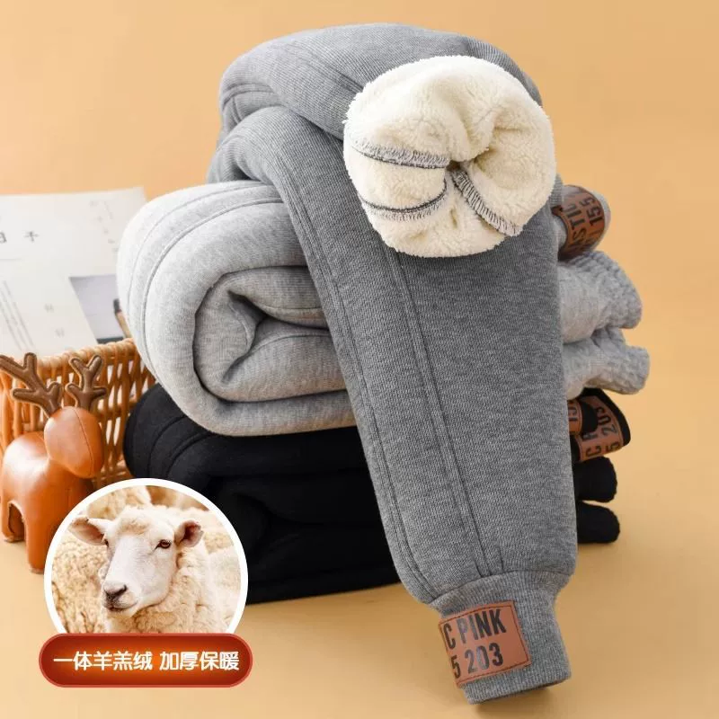 Для девочек 2024 плюшевые толстые брюки иностранные осенние кашемировые теплые брюки для девочек носить зимой толстые хлопчатобумажные брюки