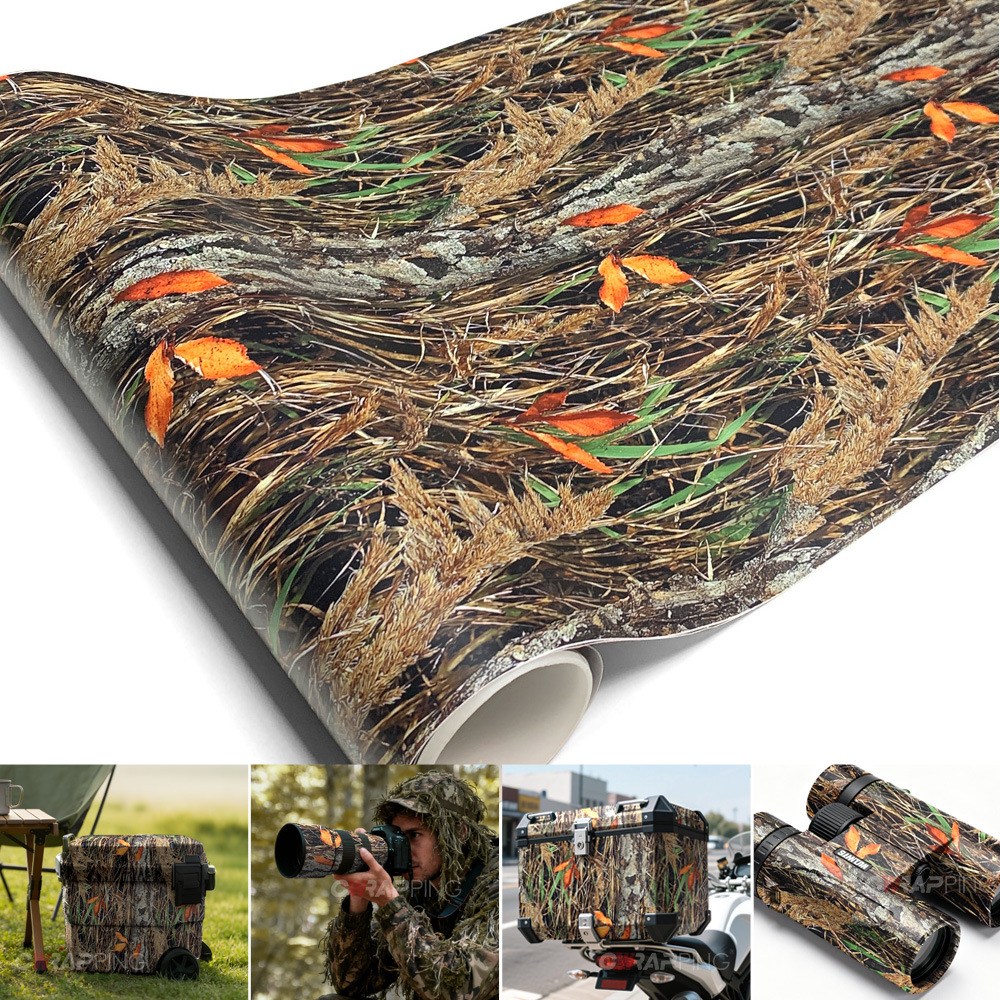 2026 New Model Leafy Thatch Jungle Bionic Camouflage Outdoor Camping Waterproof Decorative Camouflage Self-Adhesive Easy to Apply