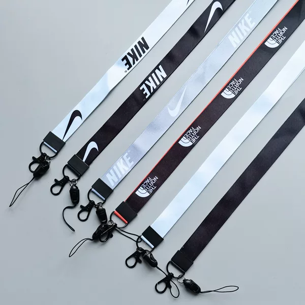 Amazon source cartoon mobile phone lanyard long neck rope work card campus delivery card rope pure white black