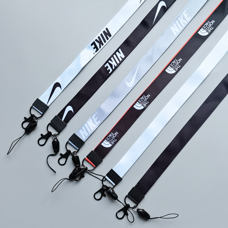 Amazon source cartoon mobile phone lanyard long neck rope work card campus delivery card rope pure white black