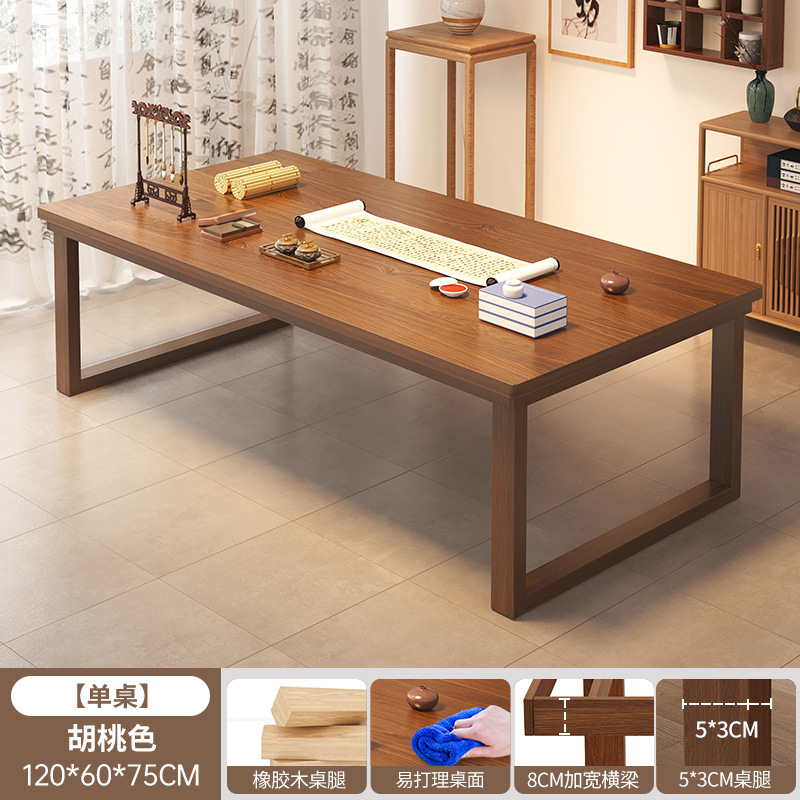 Mesa de tablero grande de madera maciza para uso doméstico en la sala de estar, escritorio largo, escritorio simple, banco de trabajo, escritorio de estudio de lectura para varias personas