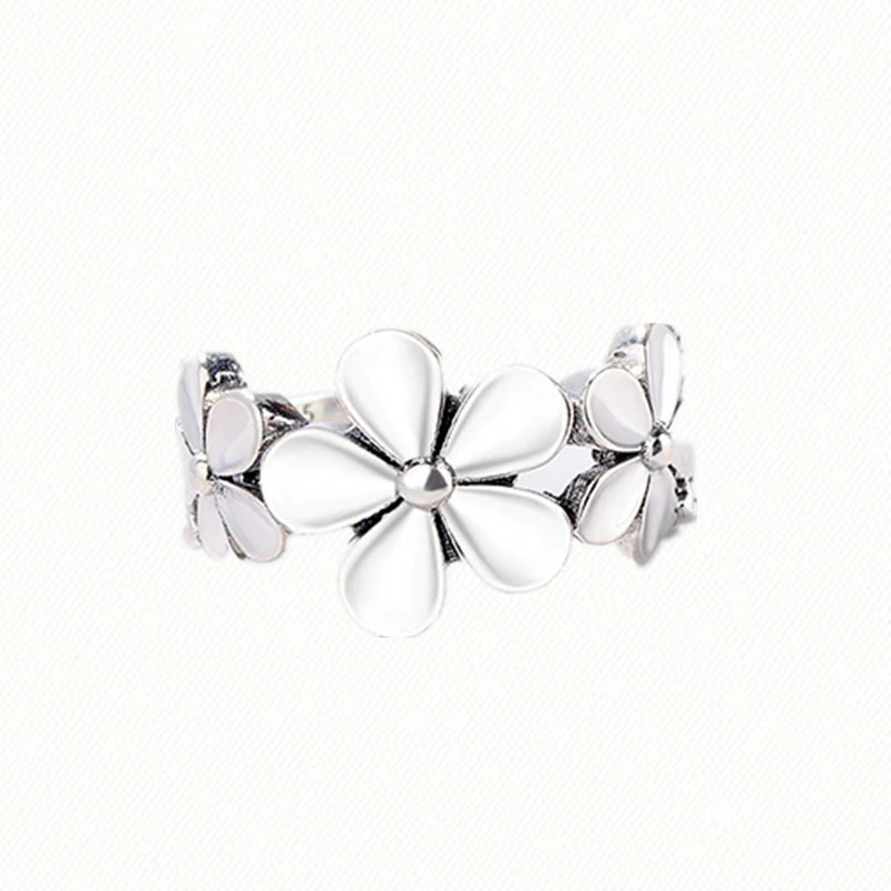 Retro one size creative ring, Korean style, silver 925 sample, flowered