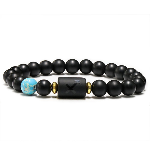 Amazon WISH Cross-border Hot Selling Zodiac Twelve Constellation Bracelet Matte Bead Elastic Cord Vintage Bead Wholesalers