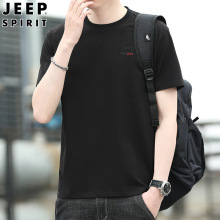 JEEP2024新品男装圆领简洁短袖T恤男士夏季宽松透气休闲舒适3886