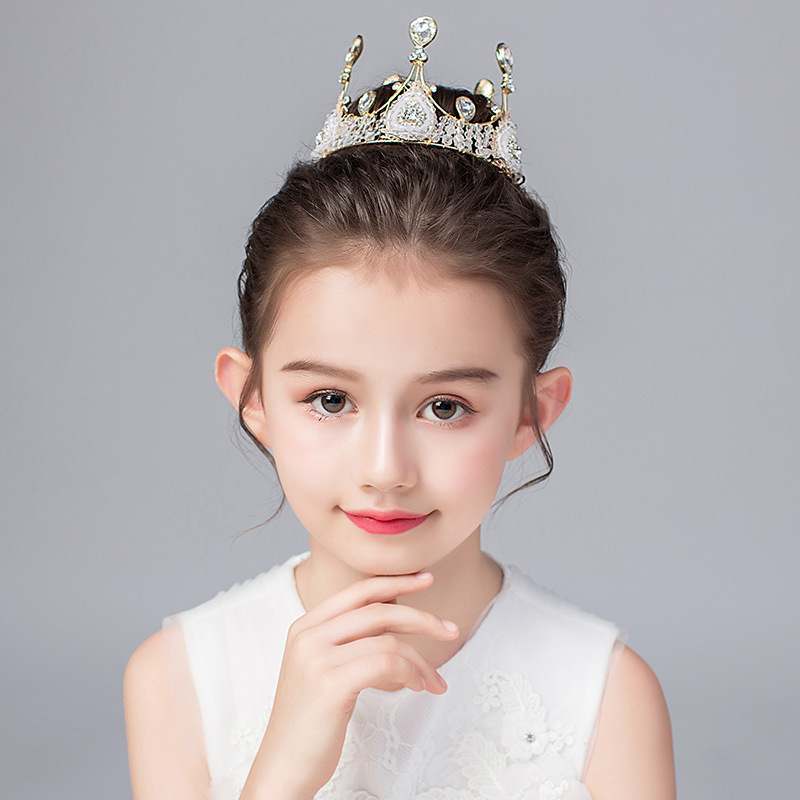 女童公主韩版裙花童小皇冠头饰儿童生日演出走秀刘海发饰发箍配饰