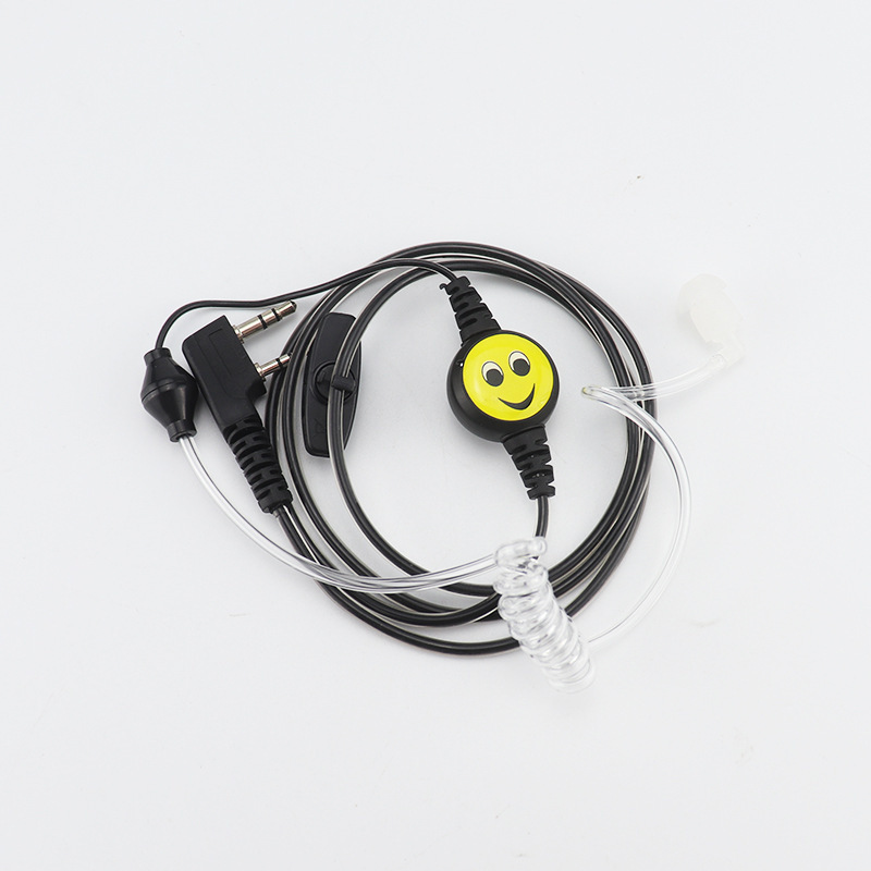 水晶笑脸空岛对讲讲机耳机线对讲电话机通用型高档耳挂式抗拉耳麦