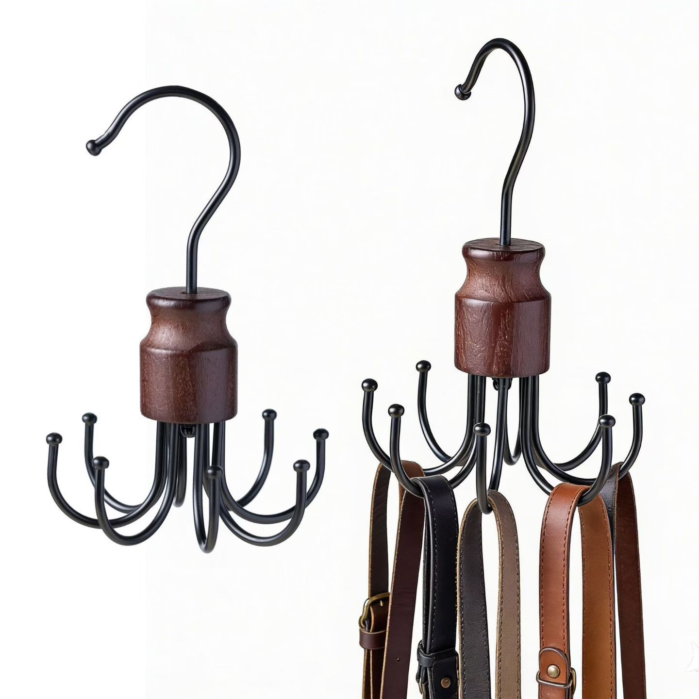 Red de celebridades de la red 12 clips 8 ganchos percha multifunción ropa interior chaleco camisola correa colgante de madera maciza almacenamiento colgante de ropa uno múltiples ganchos