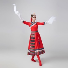 新款藏族舞蹈服女成人表演服饰民族风广场舞跳舞套装水袖服装全套