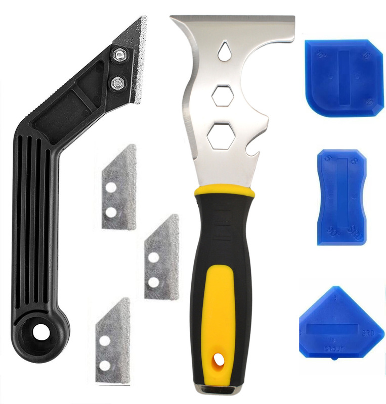 8-piece multi-function scraper grouting nine-in-one stainless steel shovel putty knife removal tool tile Trimmer