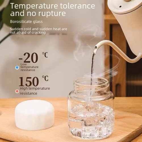 Fat Cup High Borosilicate Glass Water Cup Wholesale Sealed Divided Soy Milk Oatmeal Cup Portable Milk Cup