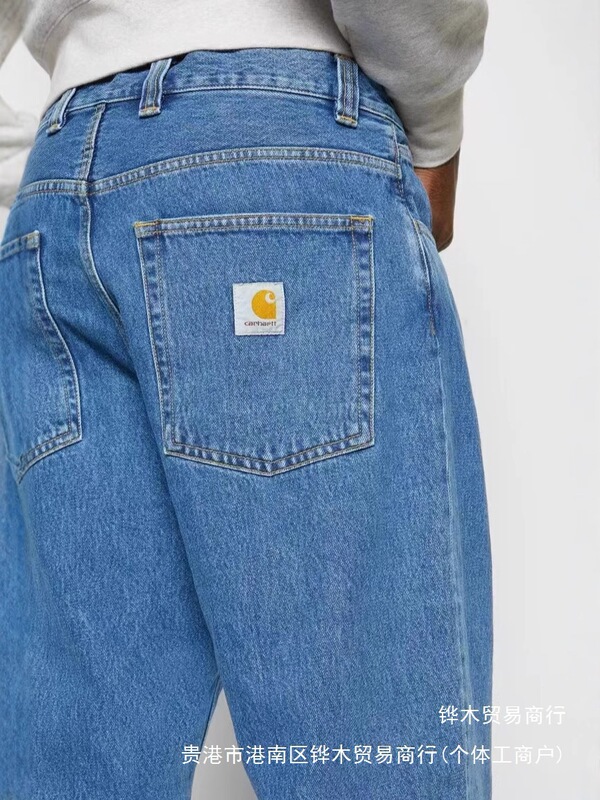 Retro Carhartt Wip Autum New Classic Logo Label Retro Washed Loose Straight Denim Wholesale