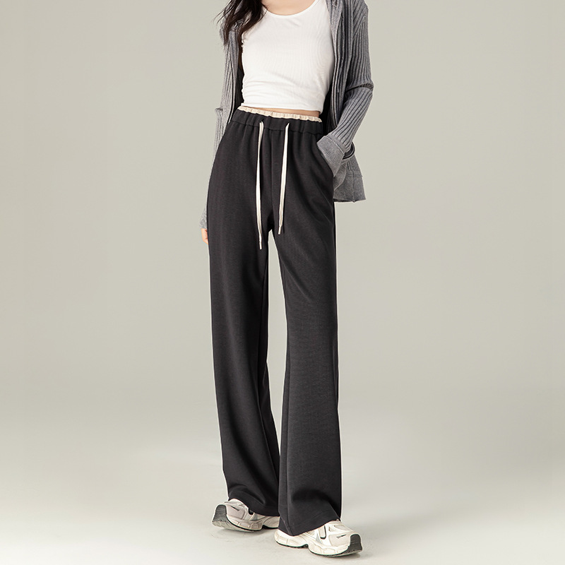 Xingeg Acetate Tencel 아메리칸 스타일 여성용 스포츠 팬츠 봄철 스트레이트 루즈핏 캐주얼 스웨트팬츠 하이웨이스트 드레이프 와이드 팬츠