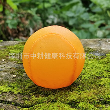 跨境口袋按摩师TPR实心6cm橙色瑜伽体位球解压放松舒缓包布按摩球