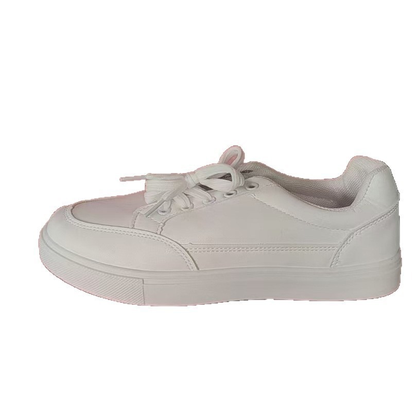 Sneakers bianche in pelle da donna scarpe da skater stringate_voghion.com