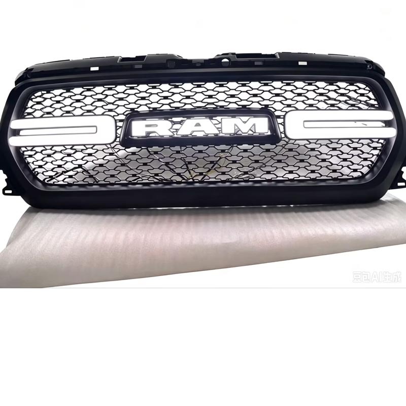Suitable for 2019-2021 Dodge Ram RAM1500 with illuminated grille, flowing turn signal lights, and front face illuminated logo