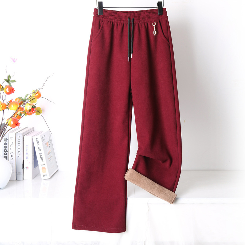 Mom's Pants for Spring and Autumn, Stylish Large-Size Wide-Leg Pants, 2025 New Model, Middle-Aged and Elderly Women's Autumn and Winter Clothing, Fleece-Lined and Thickened Long Pants Mom's Pants for Spring and Autumn, Stylish Large-Size Wide-Leg Pants, 2025 New Model, Middle-Aged and Elderly Women's Autumn and Winter Clothing, Fleece-Lined and Thickened Long Pants