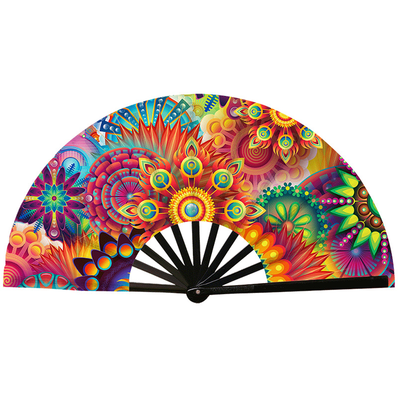 Abanico Plegable de Kung Fu de Plástico, Colorido, para Conciertos y Fiestas
