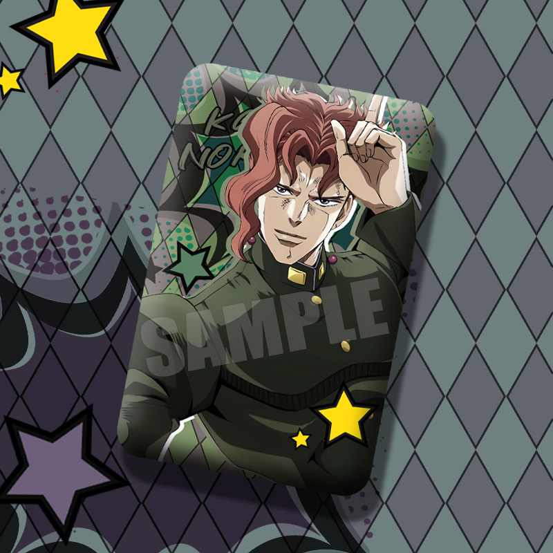 JOJO的奇妙冒险空条承太郎东方仗助吉良吉影周边方形双闪徽章谷子|undefined