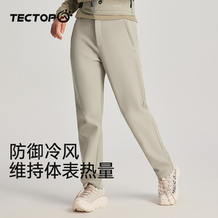 2024 autumn and winter new style outdoor women's stretch soft shell pants fleece-lined assault pants windproof waterproof mountaineering pants