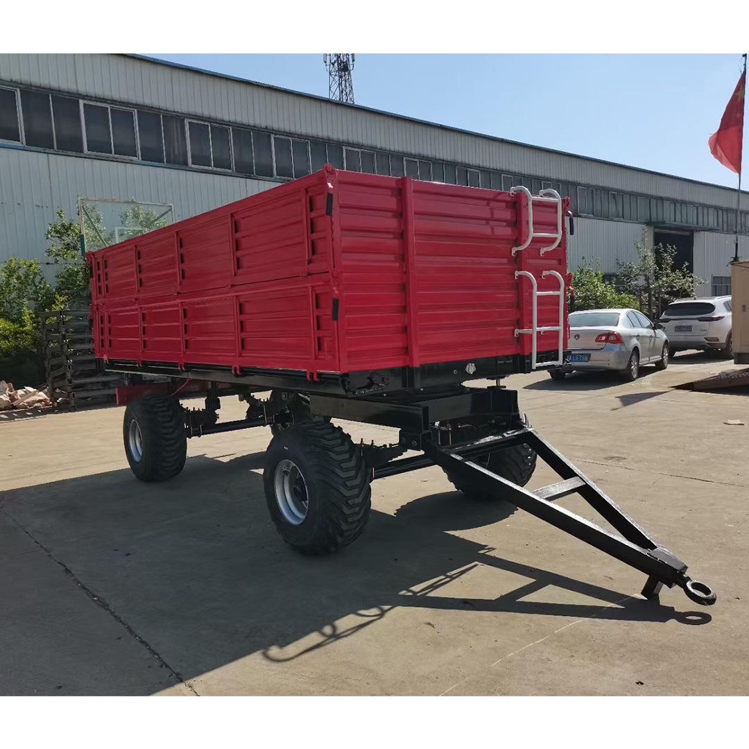 四轮拖拉机后悬挂家用拖车 农业拖车斗 高箱翻斗拖车双轴拖车