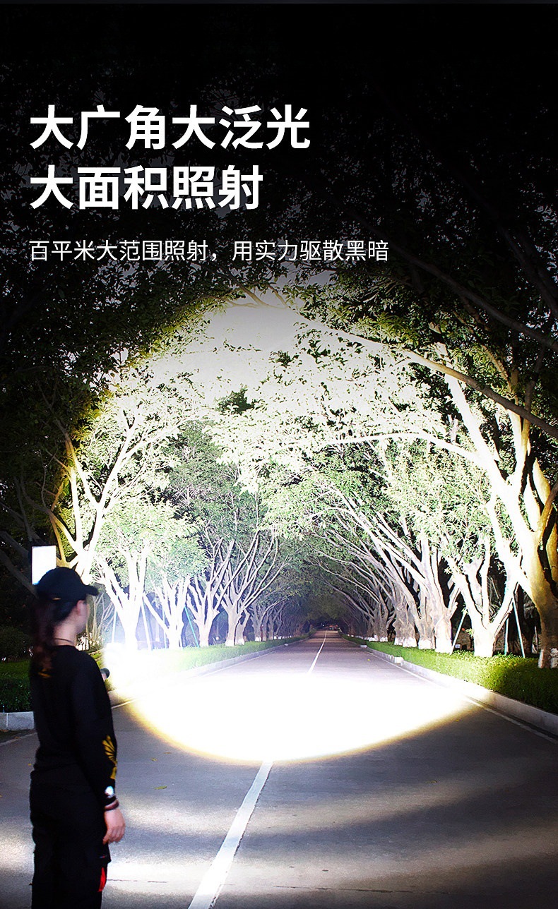 Flashlight with Strong Light, Rechargeable, Outdoor Use, Ultra-Bright, Long-Range, 2026 New Model, Large Capacity, Laser, Ultra-Long Battery Life