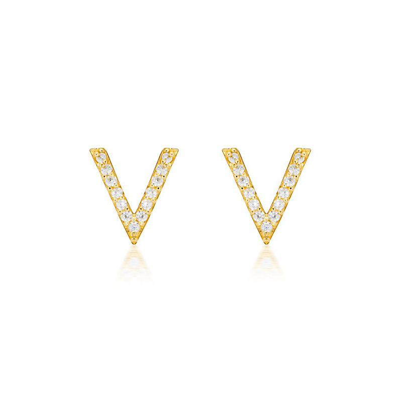 Simple Style Solid Color Copper Inlay Zircon Ear Studs 1 Pair