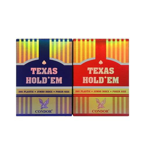 Laser Texas Hold'em Large Character Plastic Poker Double-sided Frosted Waterproof Poker Mahjong Card Room Cross-Border Wholesale