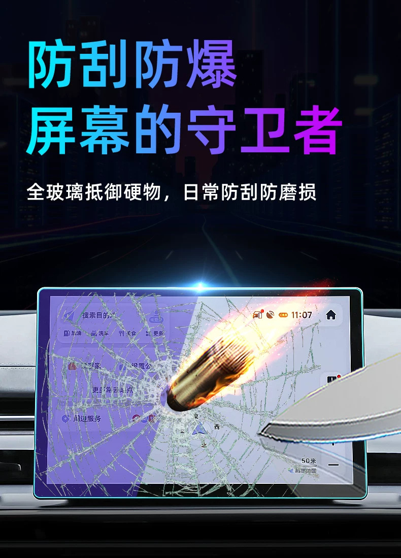 Suitable for 26 models of Dongfeng Fengshen E80: tempered glass screen protector for the central control, car navigation screen, and instrument panel