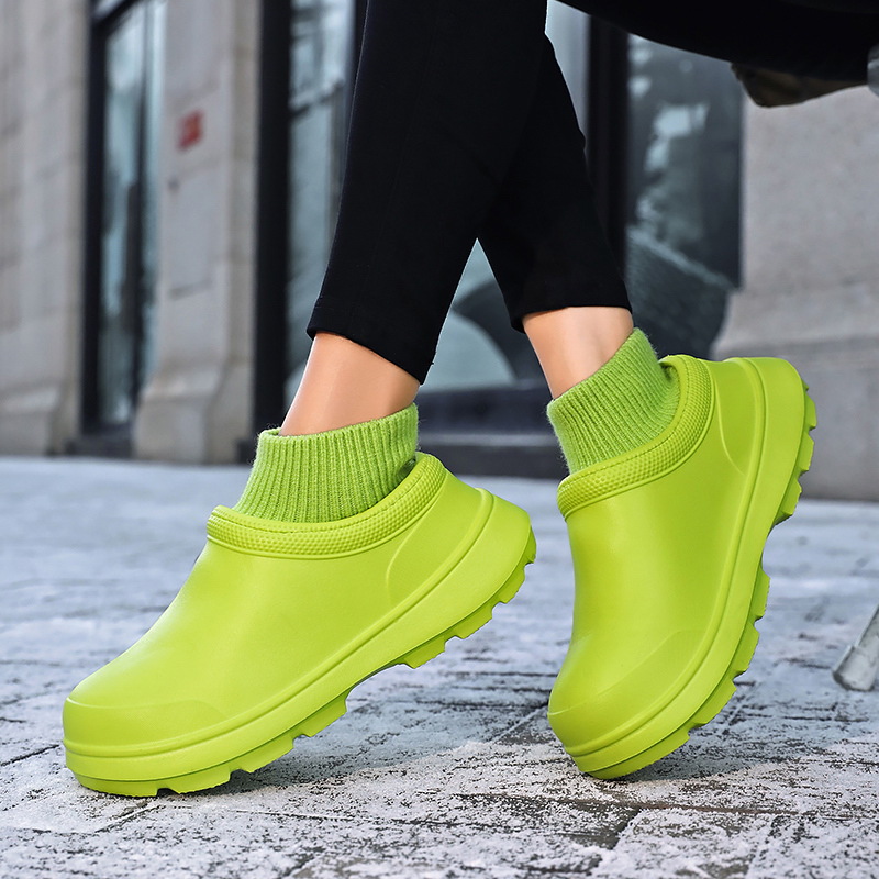 Super fondo grueso zapatillas de algodón de las mujeres del otoño y el invierno cálido hogar zapatos de algodón de Interior Impermeable