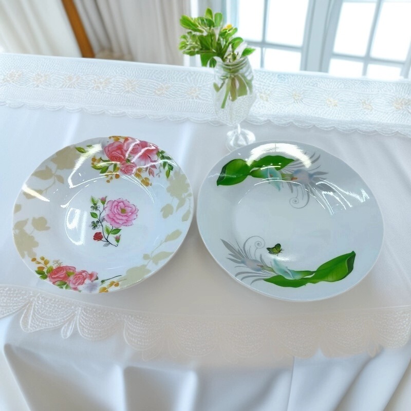 Melamine Plates, Imitation Porcelain, High-End Round Plates, Restaurant Dishes, Deep Plates, Cold Dishes, Soup Plates, Rice Roll Plates, Melamine Tableware
