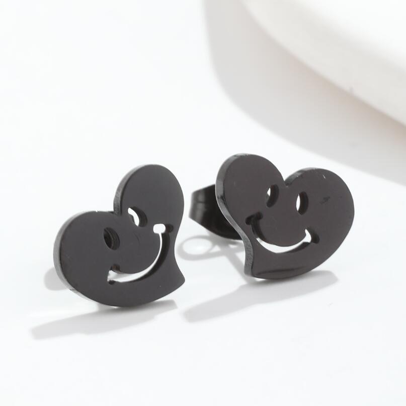 Fashion Heart Shape Stainless Steel Plating Ear Studs 1 Pair