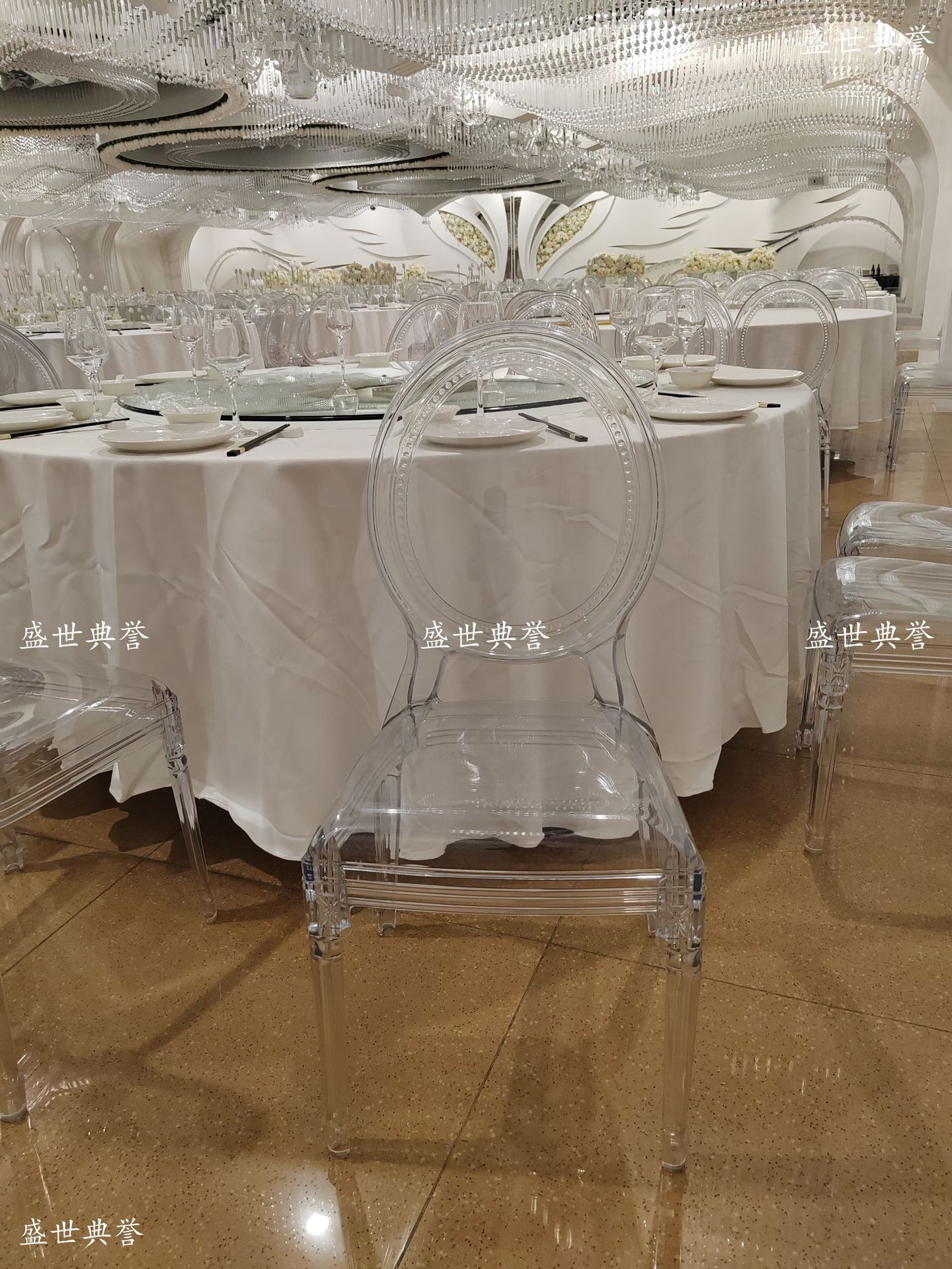 Hangzhou foreign trade wholesale acrylic bamboo joint chairs, outdoor wedding transparent chairs, hotel banquet hall wedding banquet princess chairs pic 1