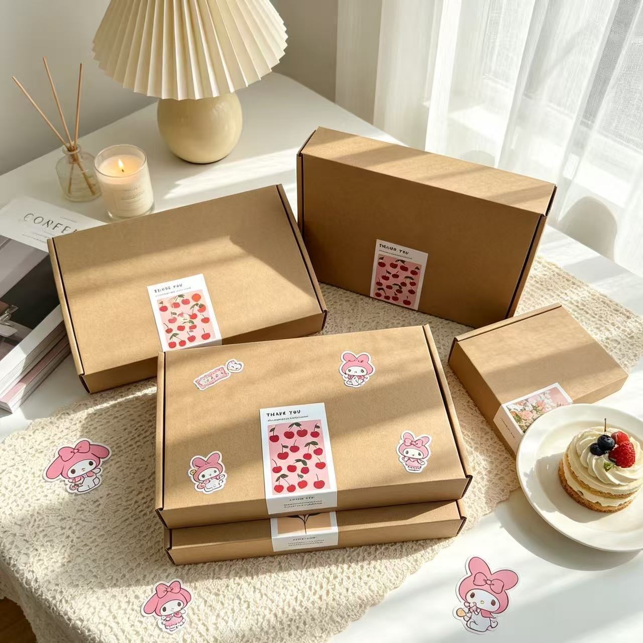 Tarjeta de tarjeta Kraft Aircraft Box tarjeta pequeña caja de embalaje avanzada caja de entrega grande caja de regalo rectangular caja de papel